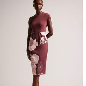 Ted Baker One Shoulder Dress 12/14